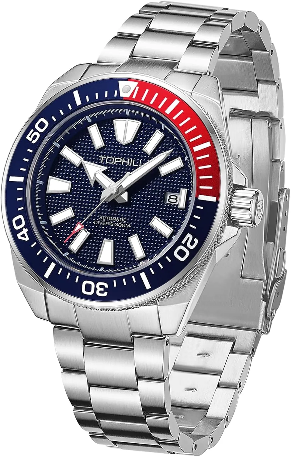Men's Mechanical Watch 30ATM 43.5mm Dive Watch for Men Japan NH35 Movement Sapphire Super C3 Luminous Calendar Automatic Watch for Men TD008G