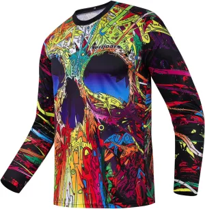 Men's Mountain Bike Jersey Long Sleeve MTB Off-Road Motocross Jersey Quick Dry Downhill&Motocross Shirts