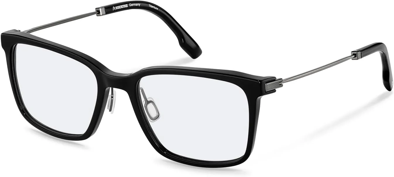 Mens Square Acetate Eyeglass Frame (Model R8032) (Includes Glasses Case)