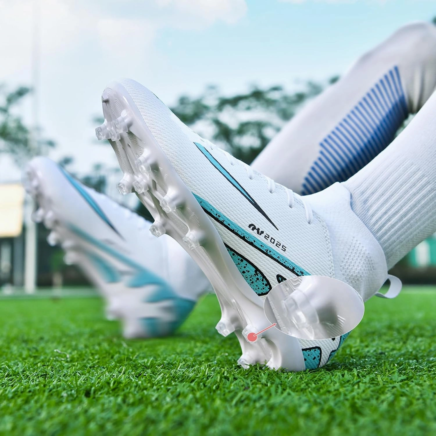 Mens High-Top Soccer Cleats Womens Turf Football Shoes Boys Girls Lightweight Youth Professional Indoor Outdoor AG Black Purple Pink