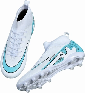Mens High-Top Soccer Cleats Womens Turf Football Shoes Boys Girls Lightweight Youth Professional Indoor Outdoor AG Black Purple Pink
