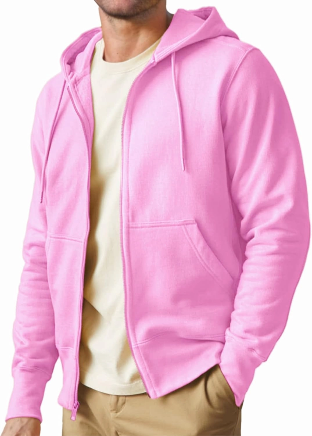 Mens Zip up Hoodie Full Zip Fleece Lined Pullover Hooded Sweatshirt Long Sleeve Sports Hooded Jacket with Pocket