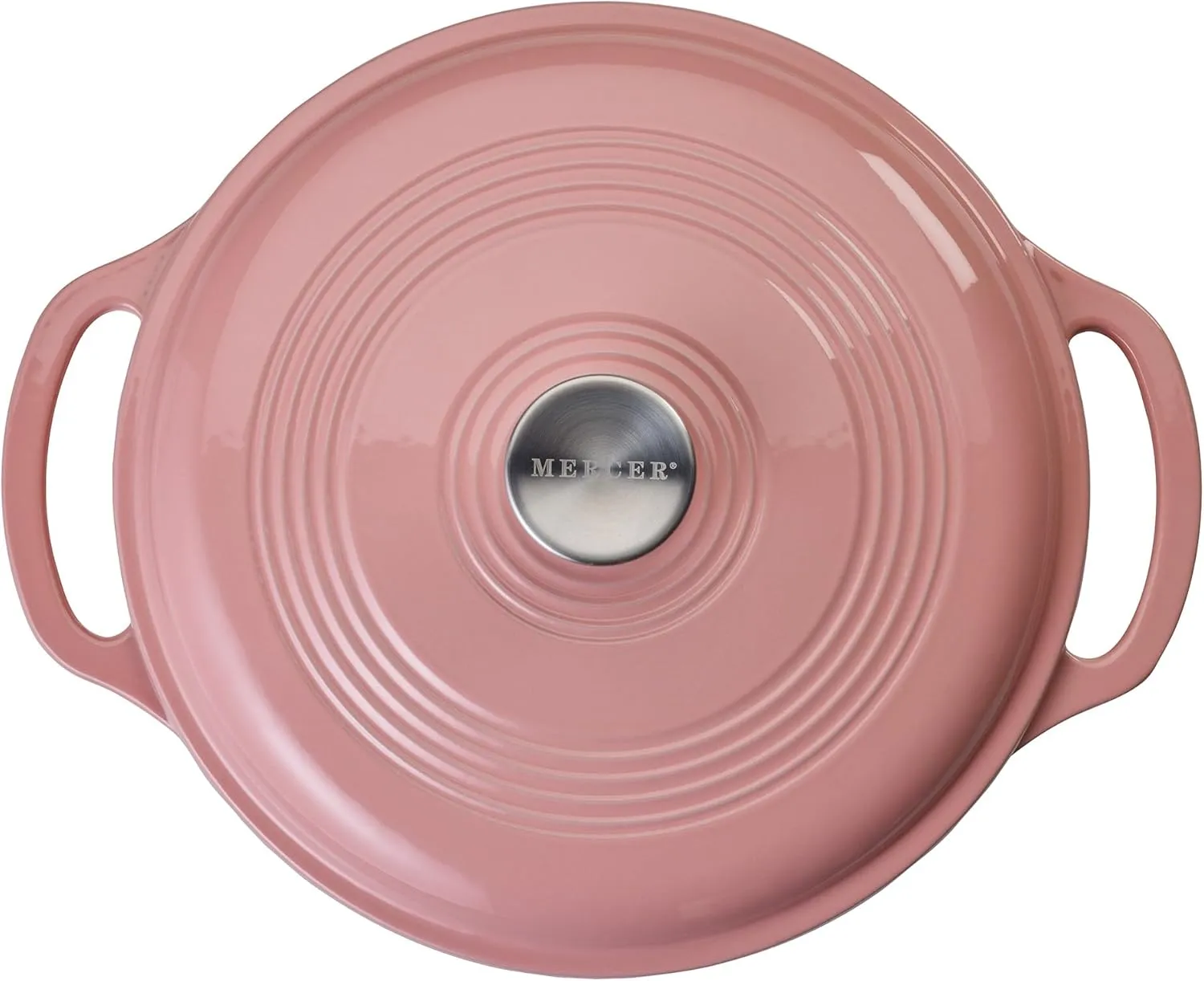 Mercer Culinary Enameled Cast Iron Round Dutch Oven, 6 qt., Pink