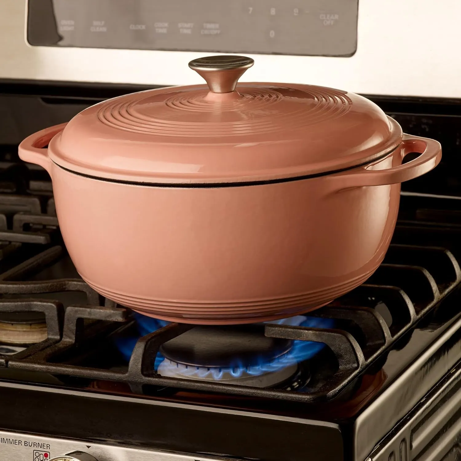 Mercer Culinary Enameled Cast Iron Round Dutch Oven, 6 qt., Pink