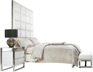 Michael Amini Novara 3-Piece King Duvet Set - Platinum