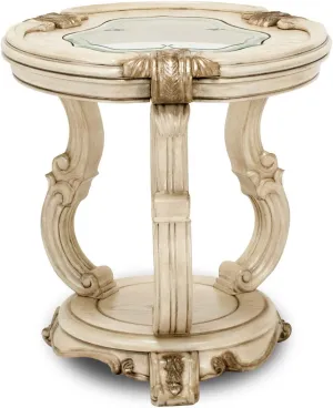 Michael Amini Platine de Royale Champagne Side Table