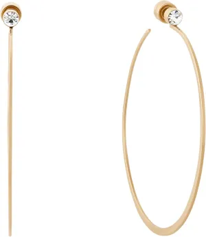Michael Kors Stainless Steel and Cubic Zirconia Whisper Hoop Earrings for Women, Color: Gold (Model: MKJ5999710)