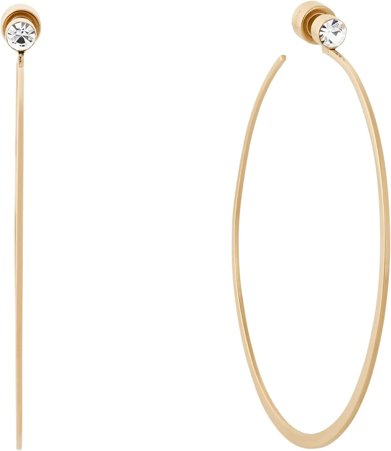 Michael Kors Stainless Steel and Cubic Zirconia Whisper Hoop Earrings for Women, Color: Gold (Model: MKJ5999710)