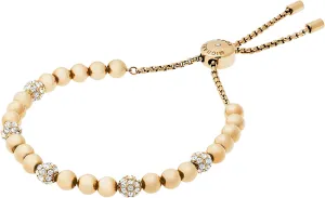 Michael Kors Stainless Steel and Pavé Crystal Beaded Bracelet for Women, Color: Gold (Model: MKJ5218710)
