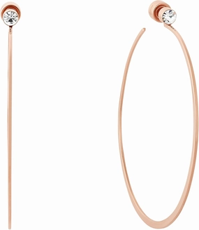 Michael Kors Stainless Steel and Cubic Zirconia Whisper Hoop Earrings for Women, Color: Rose Gold (Model: MKJ6001791)