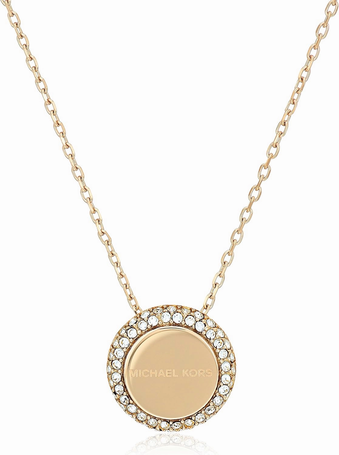 Michael Kors Stainless Steel and Pavé Crystal Pendant Necklace for Women