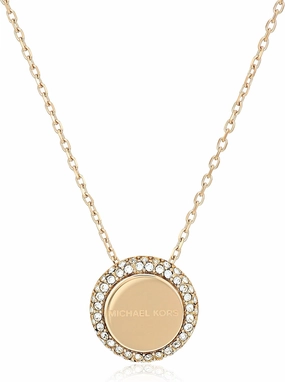 Michael Kors Stainless Steel and Pavé Crystal Pendant Necklace for Women