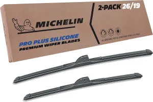 Michelin 40-2619SPBA Pro Plus Silicone Twin Pack 26 & 19 inch Wiper Blade Fits Select Honda, Toyota, Subaru, Acura, BMW, Chrysler, Nissan, Audi, Jaguar, Mitsubishi, Model Years (2 Pack)