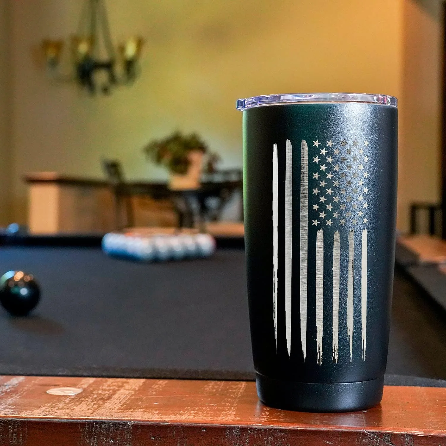 Military Gift Shop 20oz American Flag Tumbler, Insulated Steel USA Coffee Mug with Lid | Disabled Vet Owned Business | Flag 20 oz