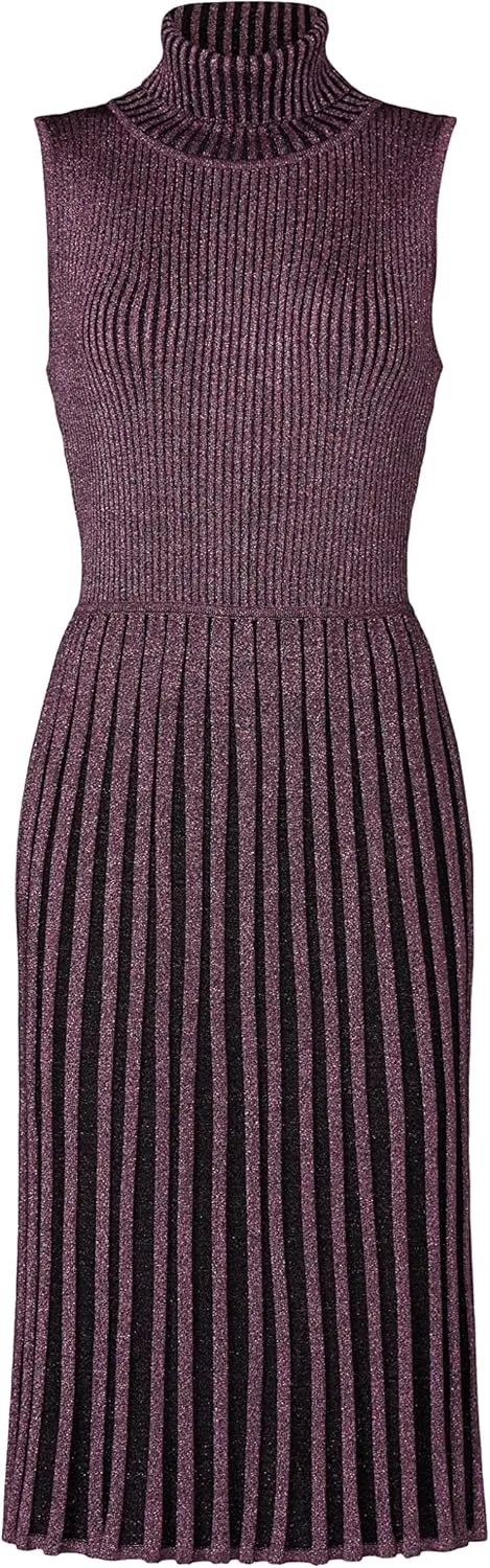 MILLY Women's Pink Lurex Pleated Dress