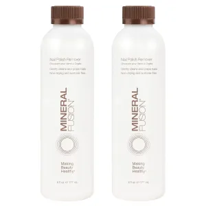 Mineral Fusion Acetone Free Nail Polish Remover, Gentle, Non-Drying, Regular & Gel Polish, 6 fl oz (2 Pack), Vegan & Cruelty-Free Nail Care for Women and Men