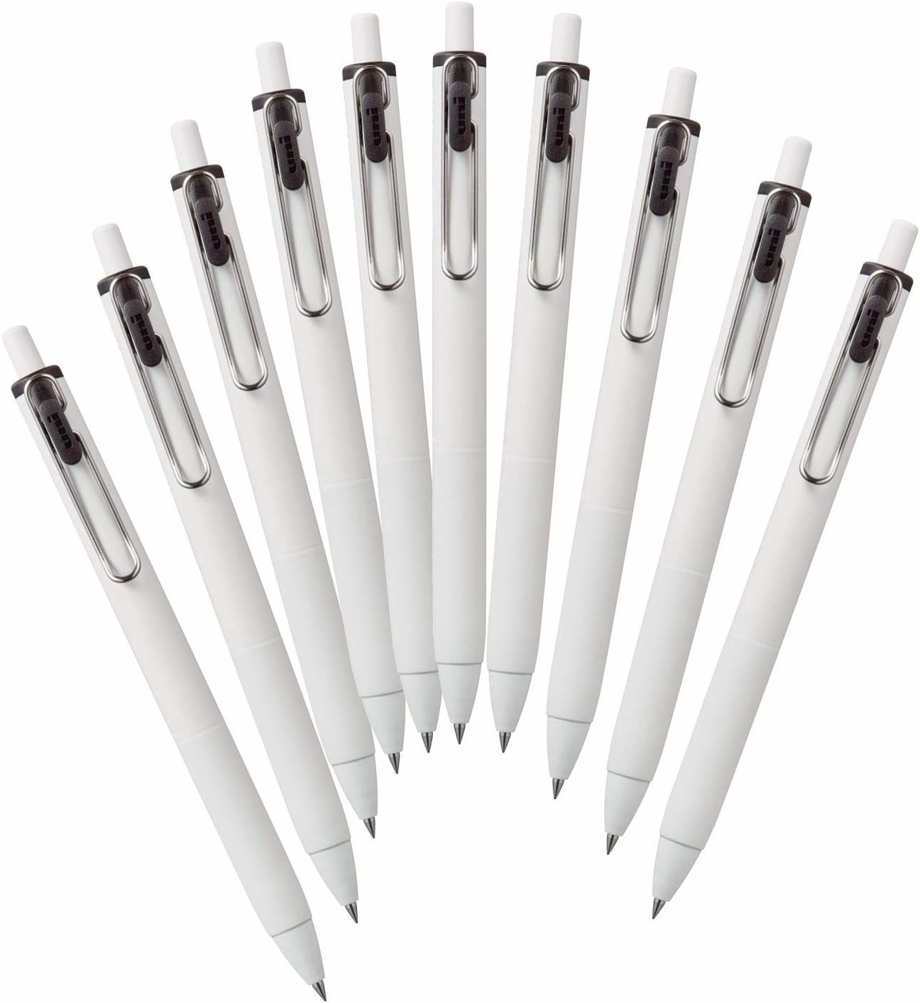 Mitsubishi Pencil Uni-Ball One UMNS38.24 Gel Ballpoint Pen, 0.01 inches (0.38 mm), Black, 10 Pieces