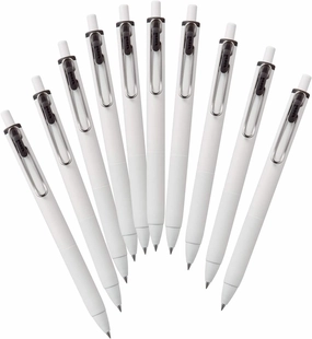 Mitsubishi Pencil Uni-Ball One UMNS38.24 Gel Ballpoint Pen, 0.01 inches (0.38 mm), Black, 10 Pieces