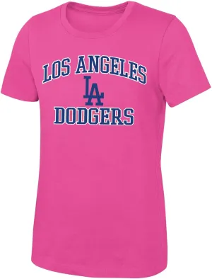 MLB Girls 7-16 Team Classic Heart & Soul Pink Graphic Team T-Shirt