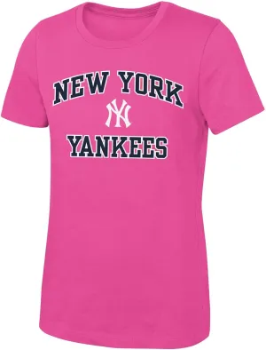 MLB Girls 7-16 Team Classic Heart & Soul Pink Graphic Team T-Shirt