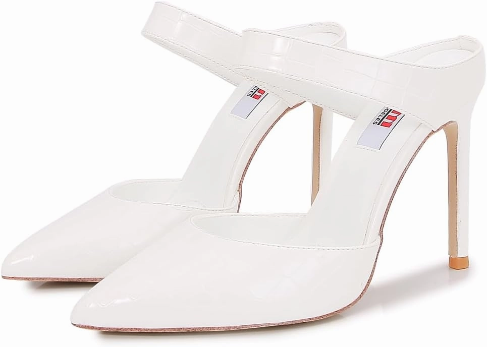 mm Women's Ankle Strap Front-Sling Pointed Toe Stiletto Heel