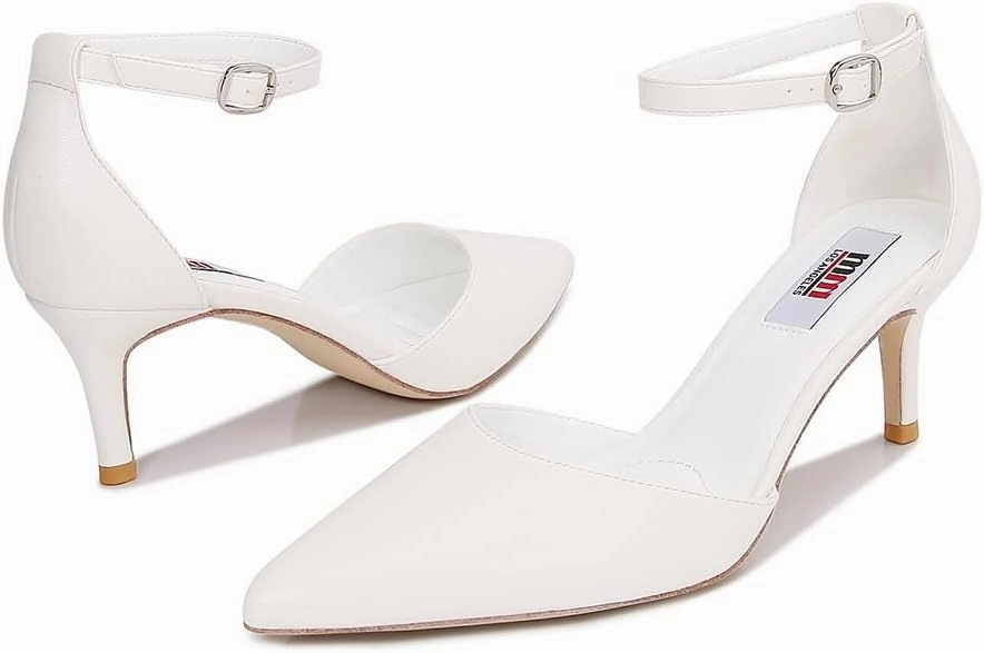 mm Women's Ankle Strap Front-Sling Pointed Toe Stiletto Heel