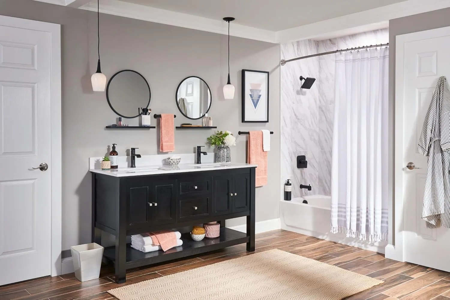 Moen 6702BL Genta LX One Handle Single Hole Modern Bathroom Sink Optional Deckplate, Faucet Height: 7-19/20 in, Matte Black