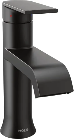 Moen 6702BL Genta LX One Handle Single Hole Modern Bathroom Sink Optional Deckplate, Faucet Height: 7-19/20 in, Matte Black
