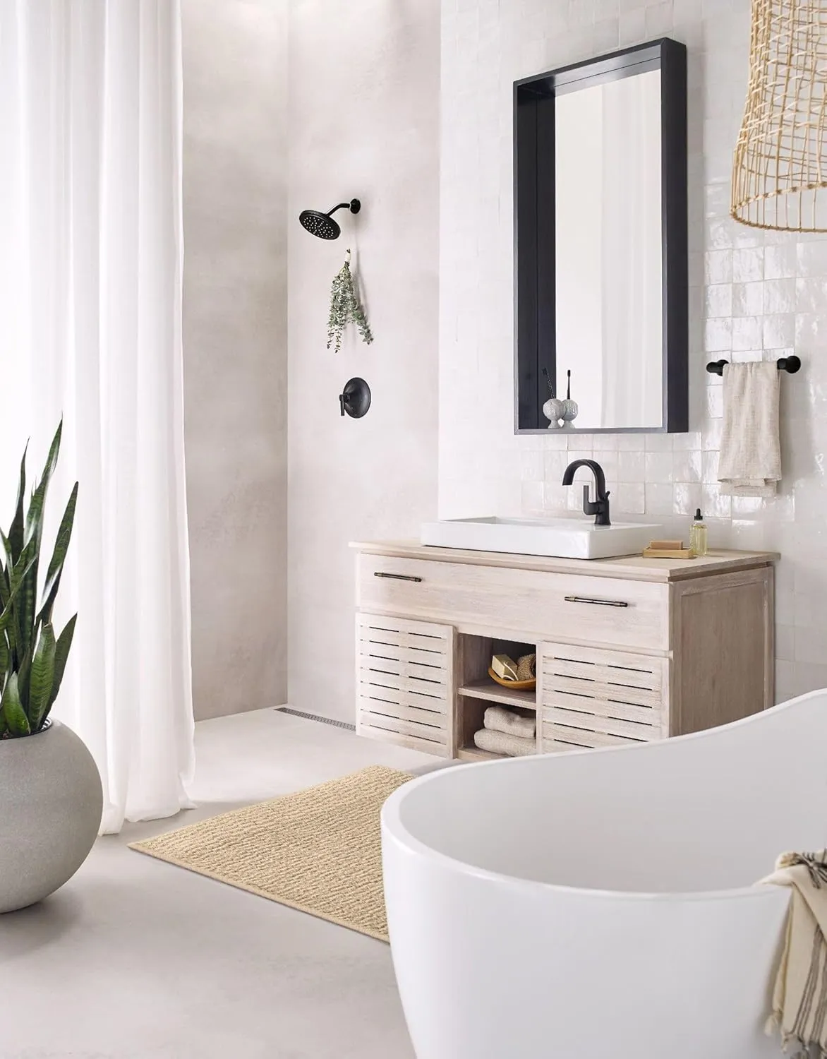Moen Doux Matte Black Posi-Temp Shower Only Kit, Valve Required, TS2202BL