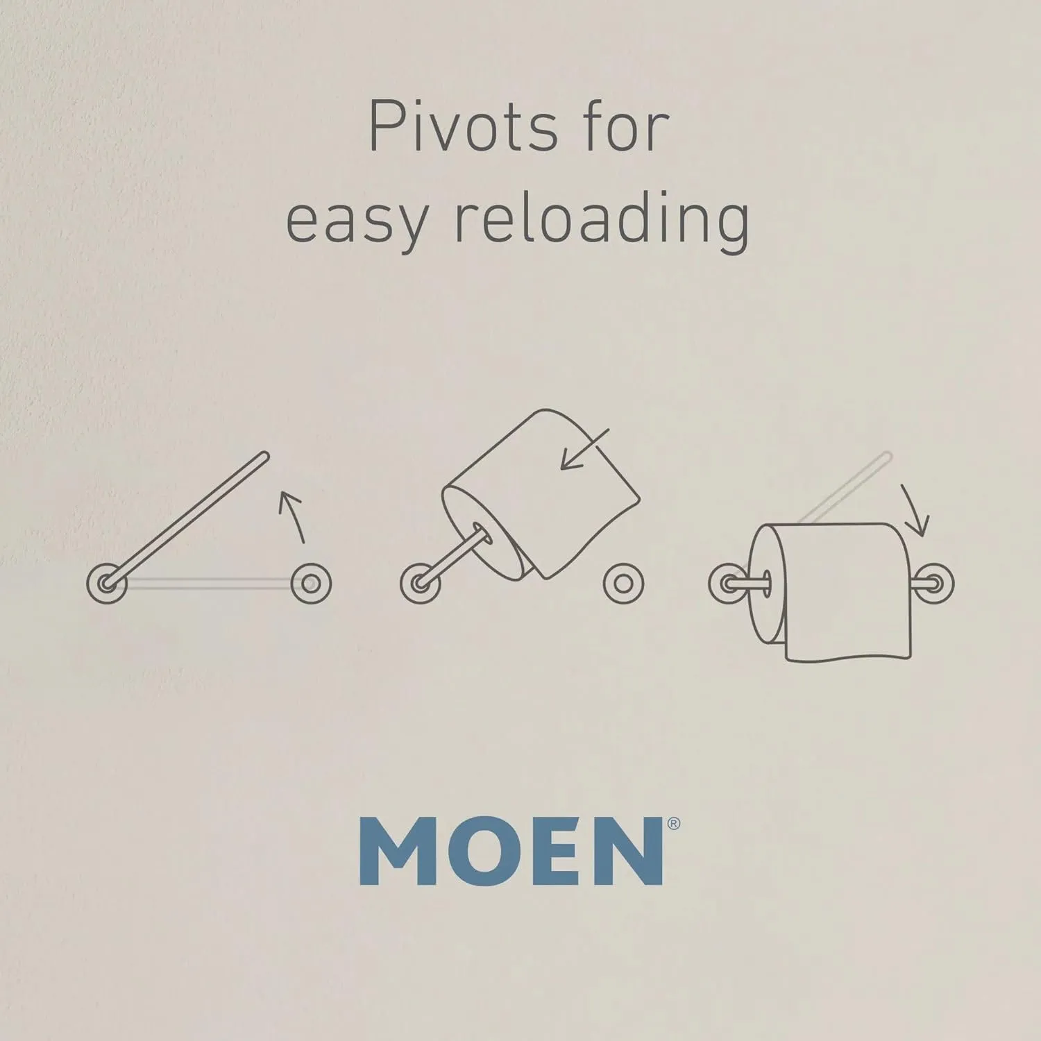 Moen Genta LX Brushed Nickel Modern Wall Mount Pivoting Toilet Paper Holder, Modern Toilet Roll Holder for Bathroom, BH3808BN