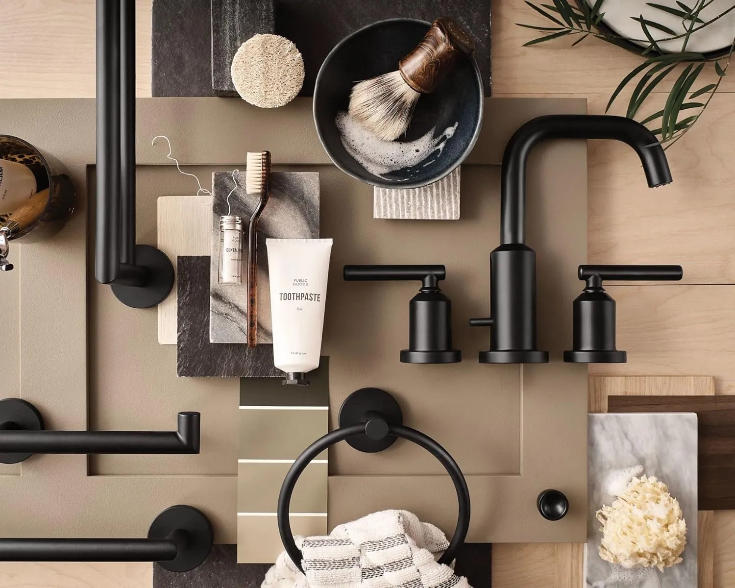 Moen Gibson Matte Black Two-Handle High Arc Widespread Bathroom Sink Faucet for 3-Hole Setups with Valve Included, TV6142BL