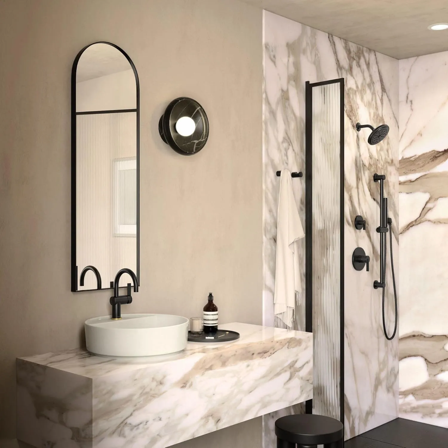 Moen Matte Black Premium Standard Shower Arm with Matching Flange Included, S122BL