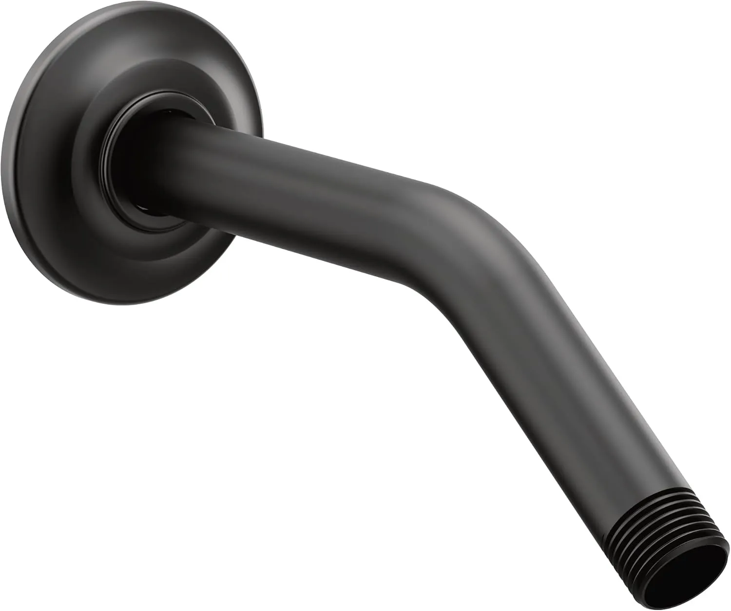 Moen Matte Black Premium Standard Shower Arm with Matching Flange Included, S122BL