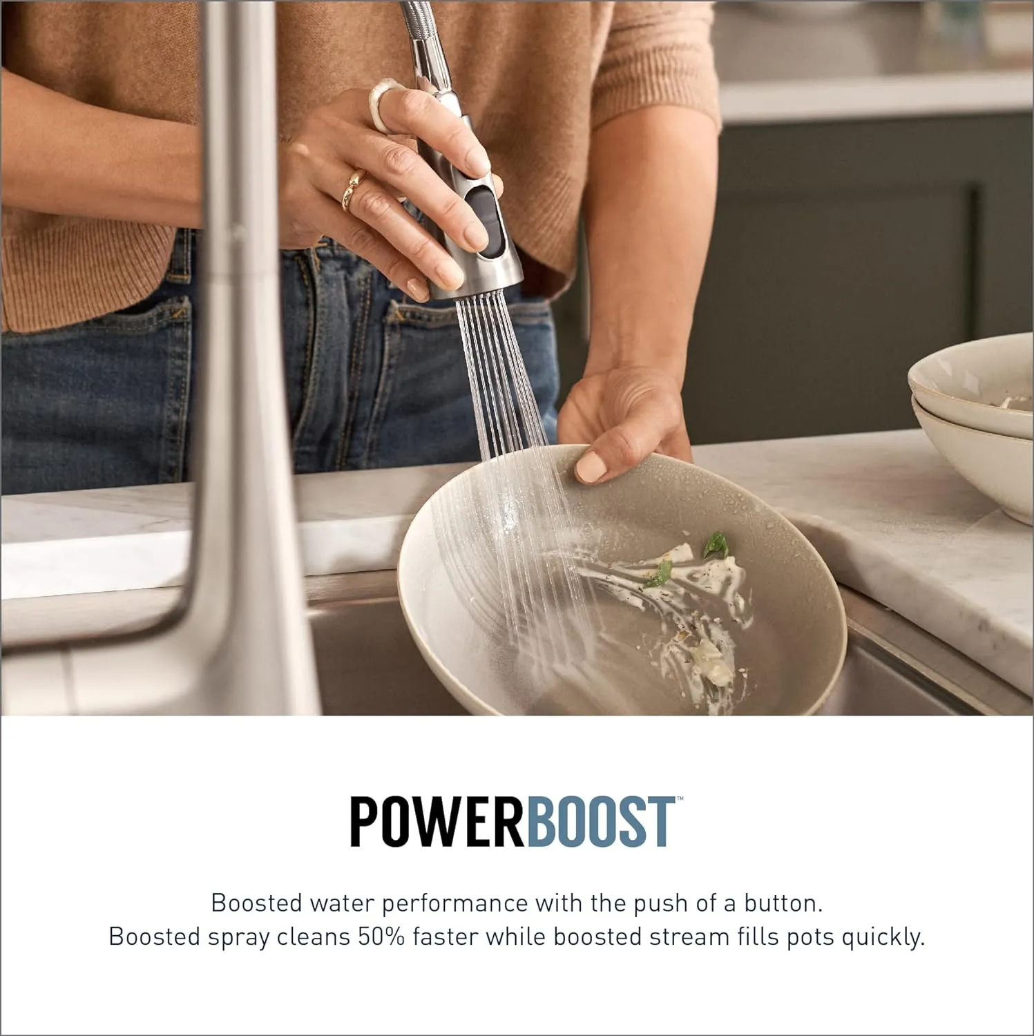 Moen Nolia Matte Black One-Handle Pre-Rinse Spring Kitchen Faucet with Pull Down Sprayer, Single Hole Kitchen Sink Faucet with Soap Dispenser, 87886BL