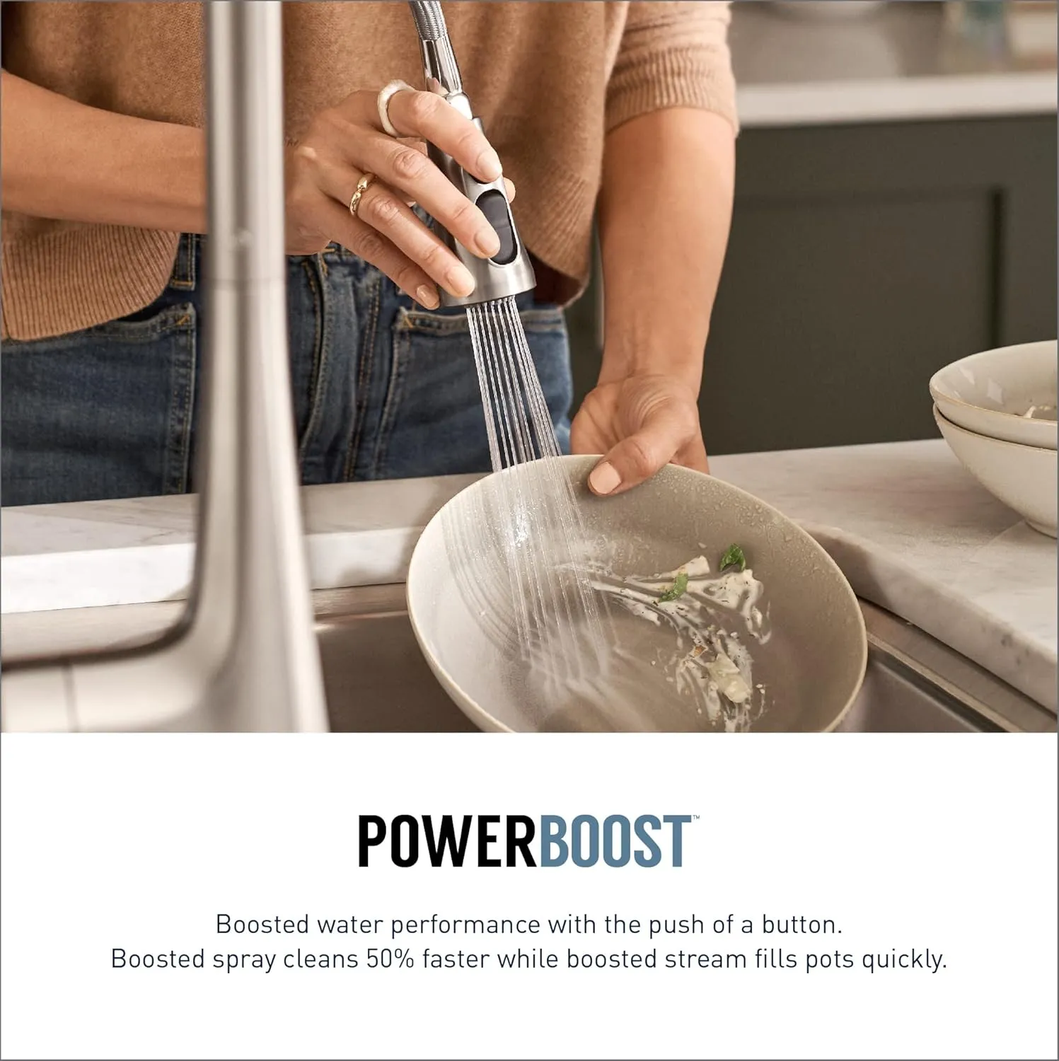 Moen S7235BL Sinema One-Handle High Arc Pulldown Kitchen Faucet featuring Power Boost and Reflex, Matte Black