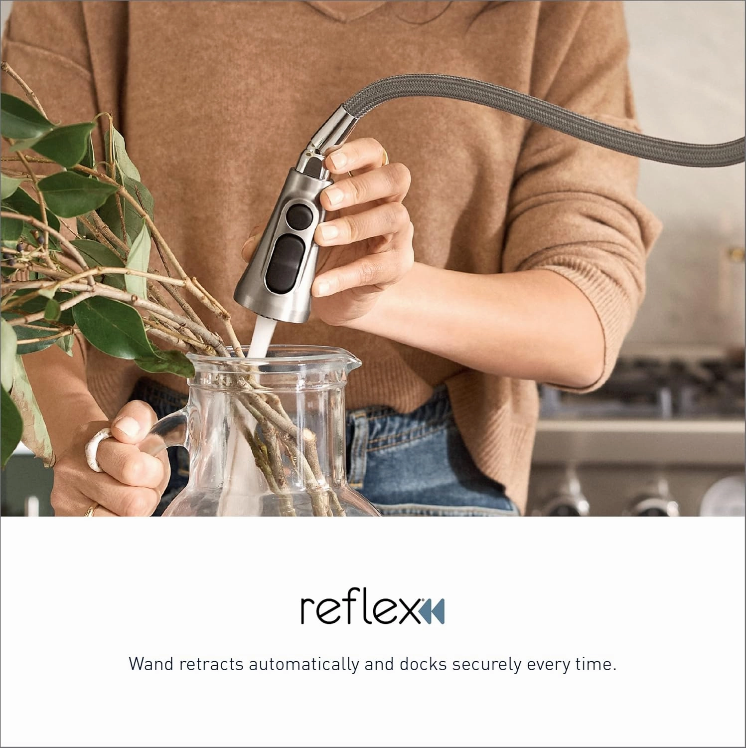 Moen 5965BL One Handle Pulldown Bar Faucet with Power Clean Featuring Reflex, Matte Black