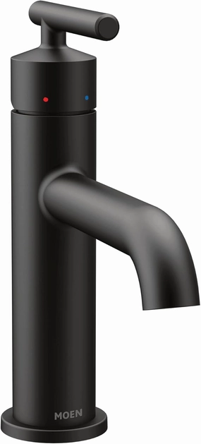 Moen 6145BL Gibson One Handle Single Hole Modern Bathroom Sink Faucet with Optional Deckplate, Matte Black