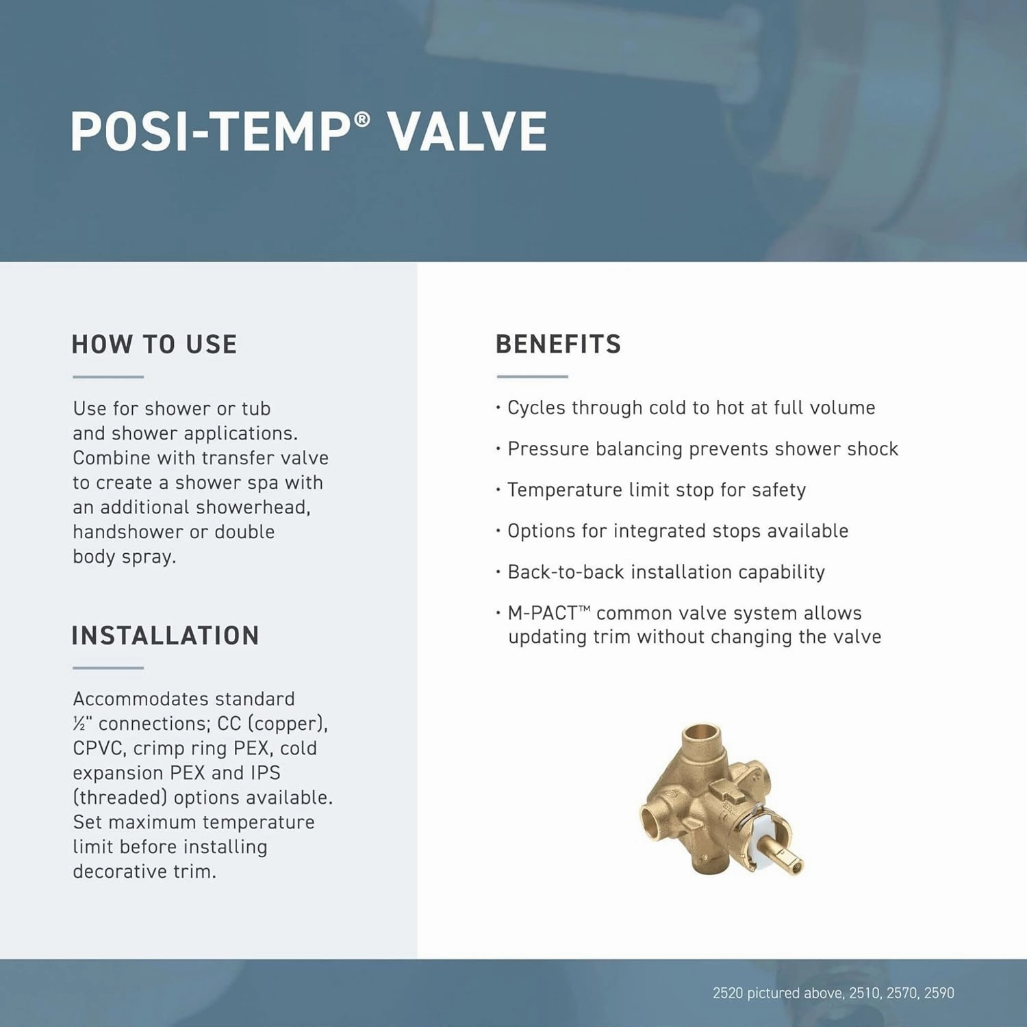 Moen Align Matte Black Posi-Temp Pressure Balancing Modern Shower Trim Kit, Valve Required, T2192BL