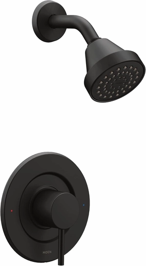 Moen Align Matte Black Posi-Temp Pressure Balancing Modern Shower Trim Kit, Valve Required, T2192BL