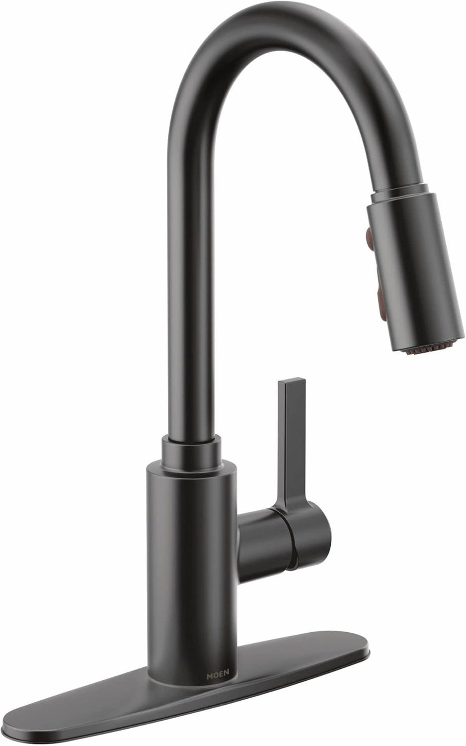 Moen Genta LX Matte Black One-Handle Modern Kitchen Faucet with Pull Down Sprayer, Reflex Docking Head, Faucet for Kitchen Sink with Power Boost for a Faster Clean, 7882BL
