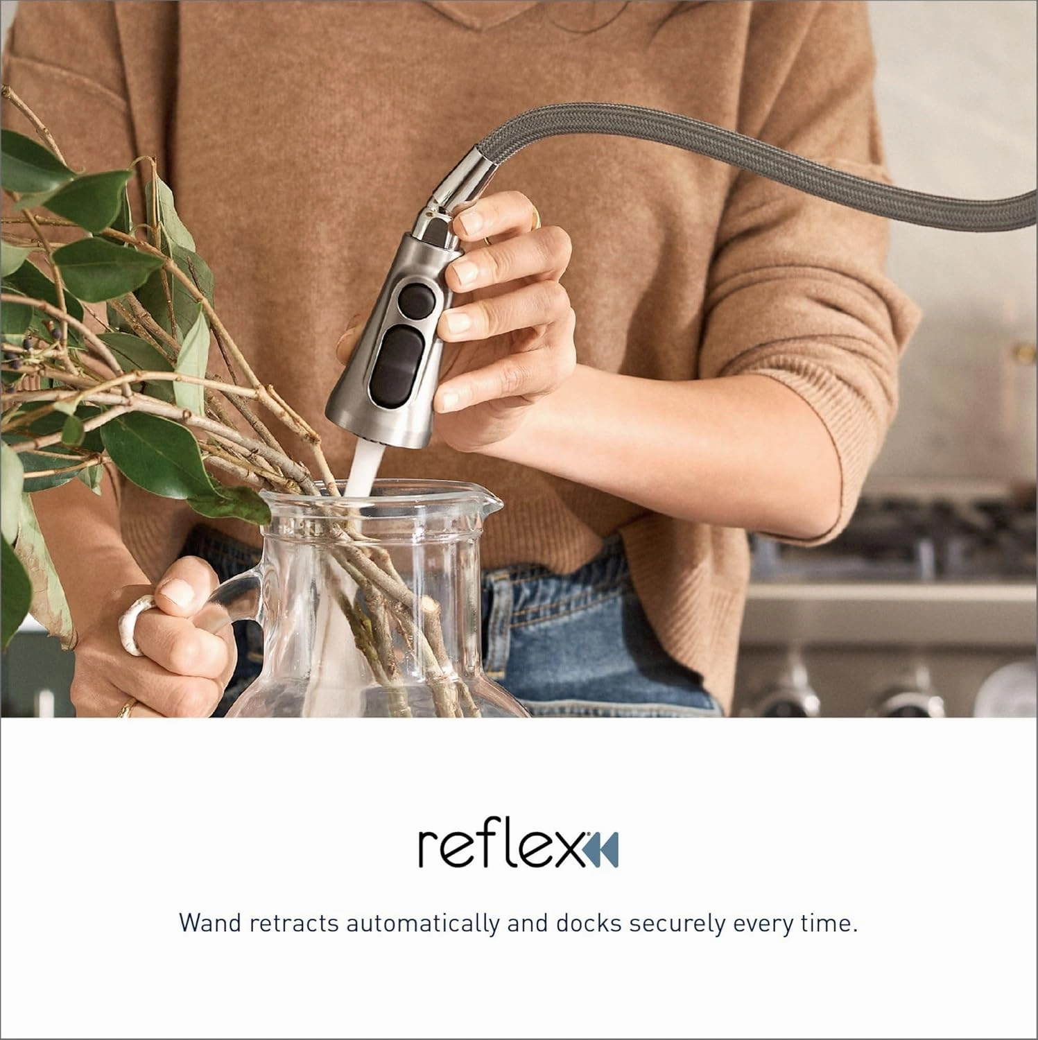 Moen Genta LX Matte Black One-Handle Modern Kitchen Faucet with Pull Down Sprayer, Reflex Docking Head, Faucet for Kitchen Sink with Power Boost for a Faster Clean, 7882BL