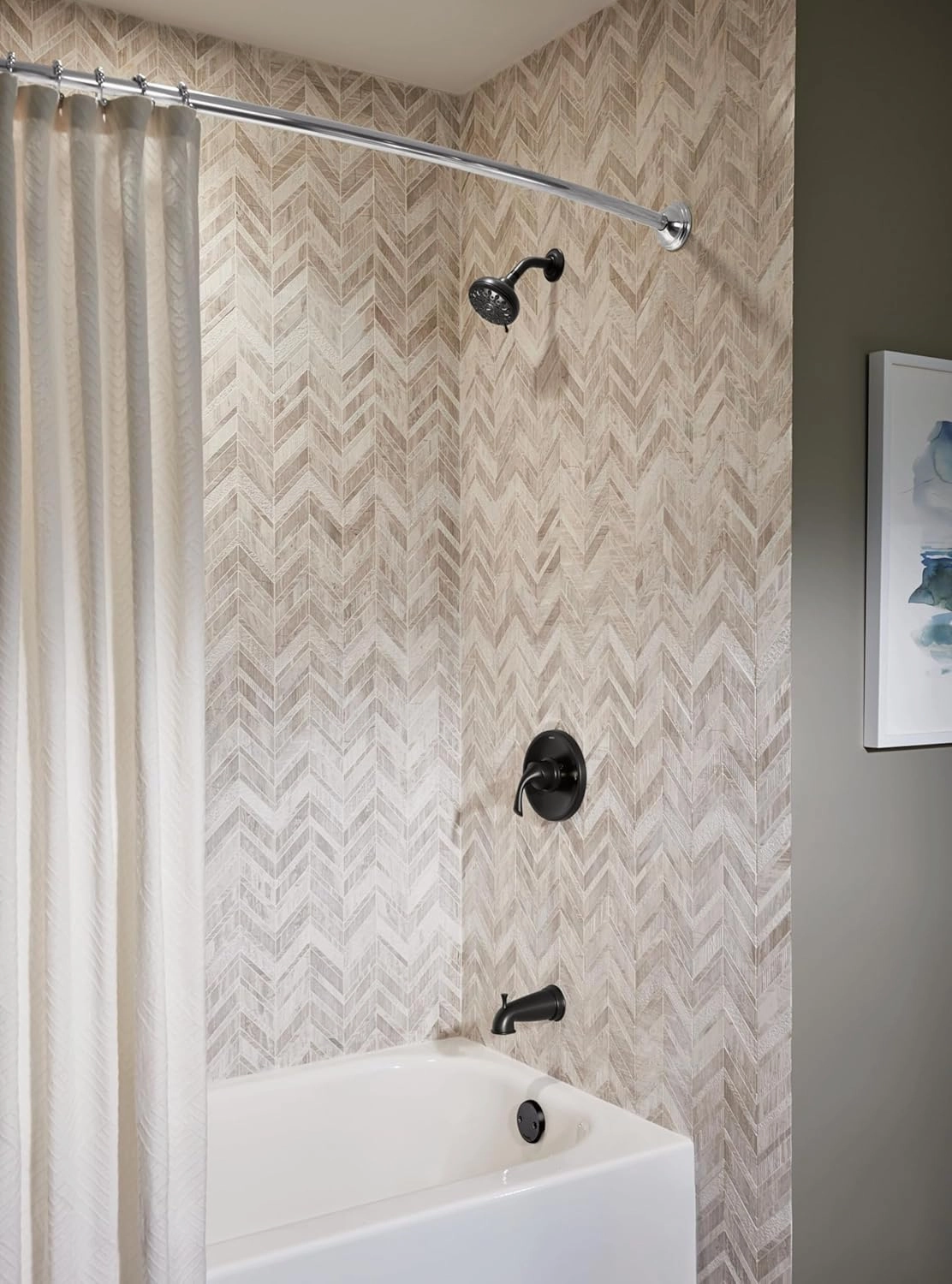Moen Idora Matte Black Posi-Temp Tub and Shower with Valve Included, 82115BL