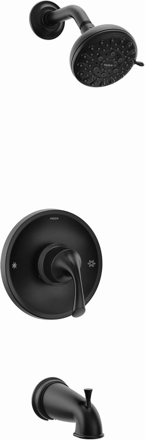 Moen Idora Matte Black Posi-Temp Tub and Shower with Valve Included, 82115BL