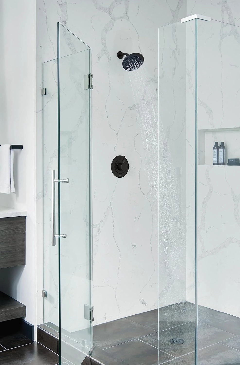 Moen Matte Black Eco-Performance One-Function 6-3/4" Diameter Spray Head Rainshower, S176EP15BL