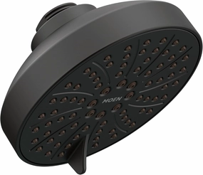 Moen Matte Black Six-Function 4-1/2" Diameter Spray Head Eco-Performance Showerhead, 6512EP15BL