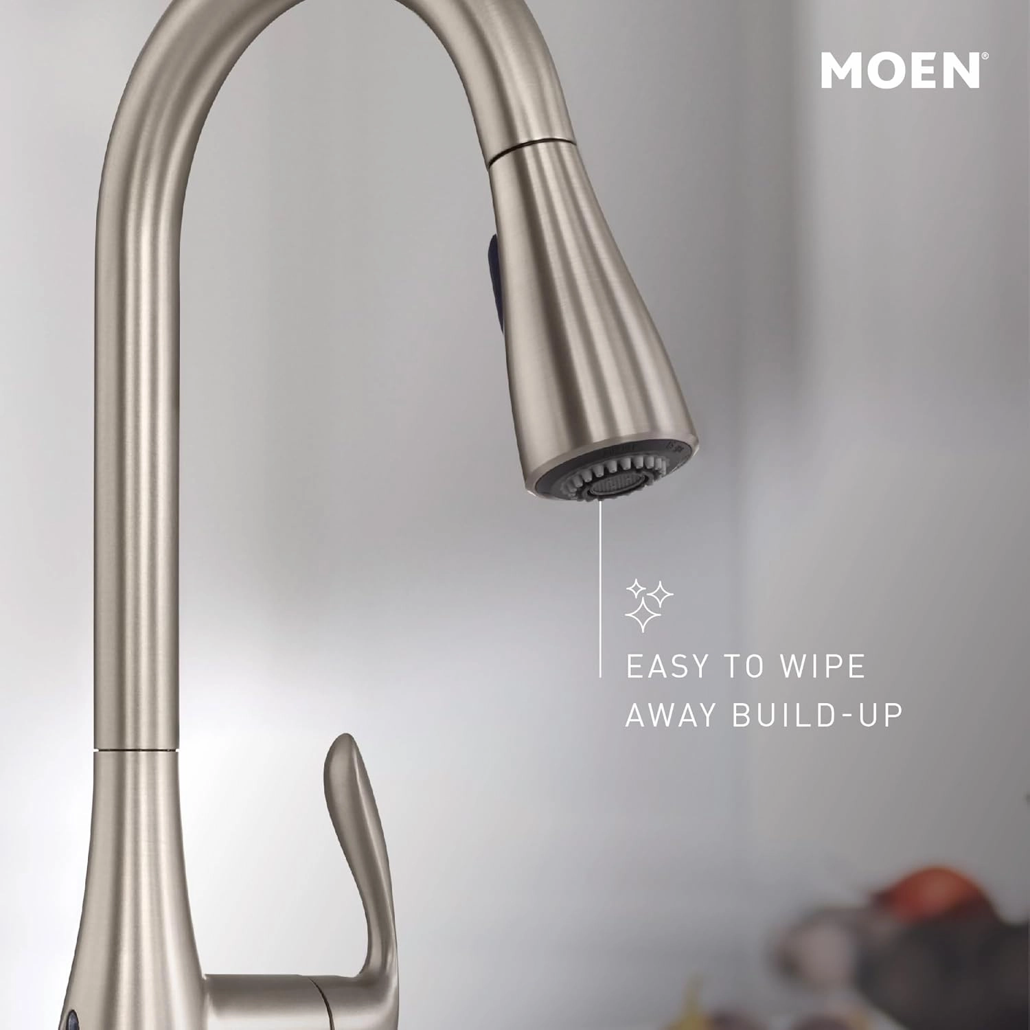Moen Riley Matte Black One-Handle Modern Pulldown Kitchen Faucet Featuring Power Boost for a Faster Clean and Reflex Docking System for The Spray Head, 7402BL