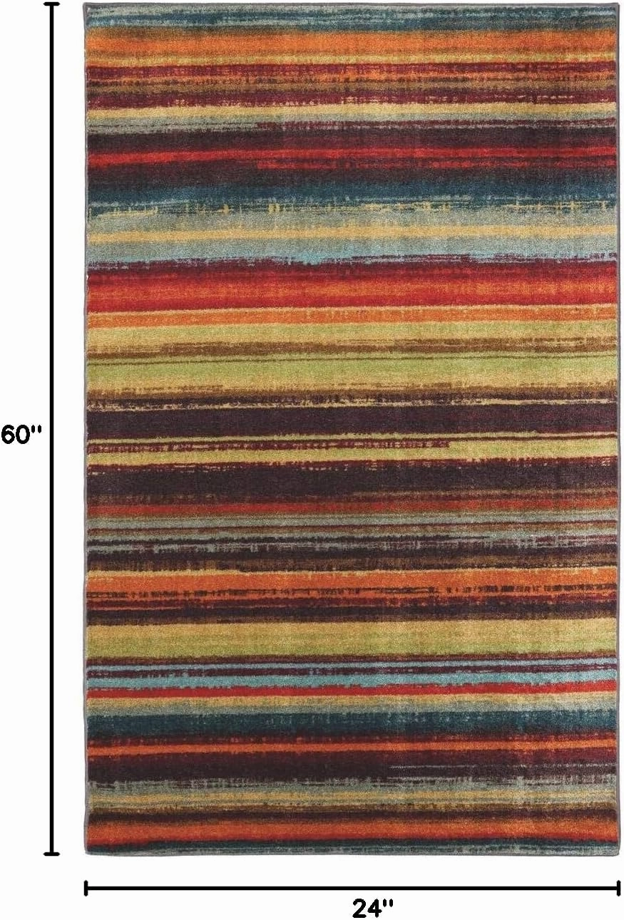 Mohawk Home Boho Stripe 2' x 5' Area Rug - Multicolor - Perfect for Living Room, Dining Room, Office