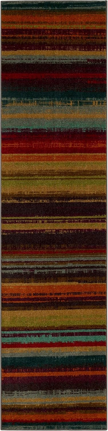 Mohawk Home Boho Stripe 2' x 5' Area Rug - Multicolor - Perfect for Living Room, Dining Room, Office