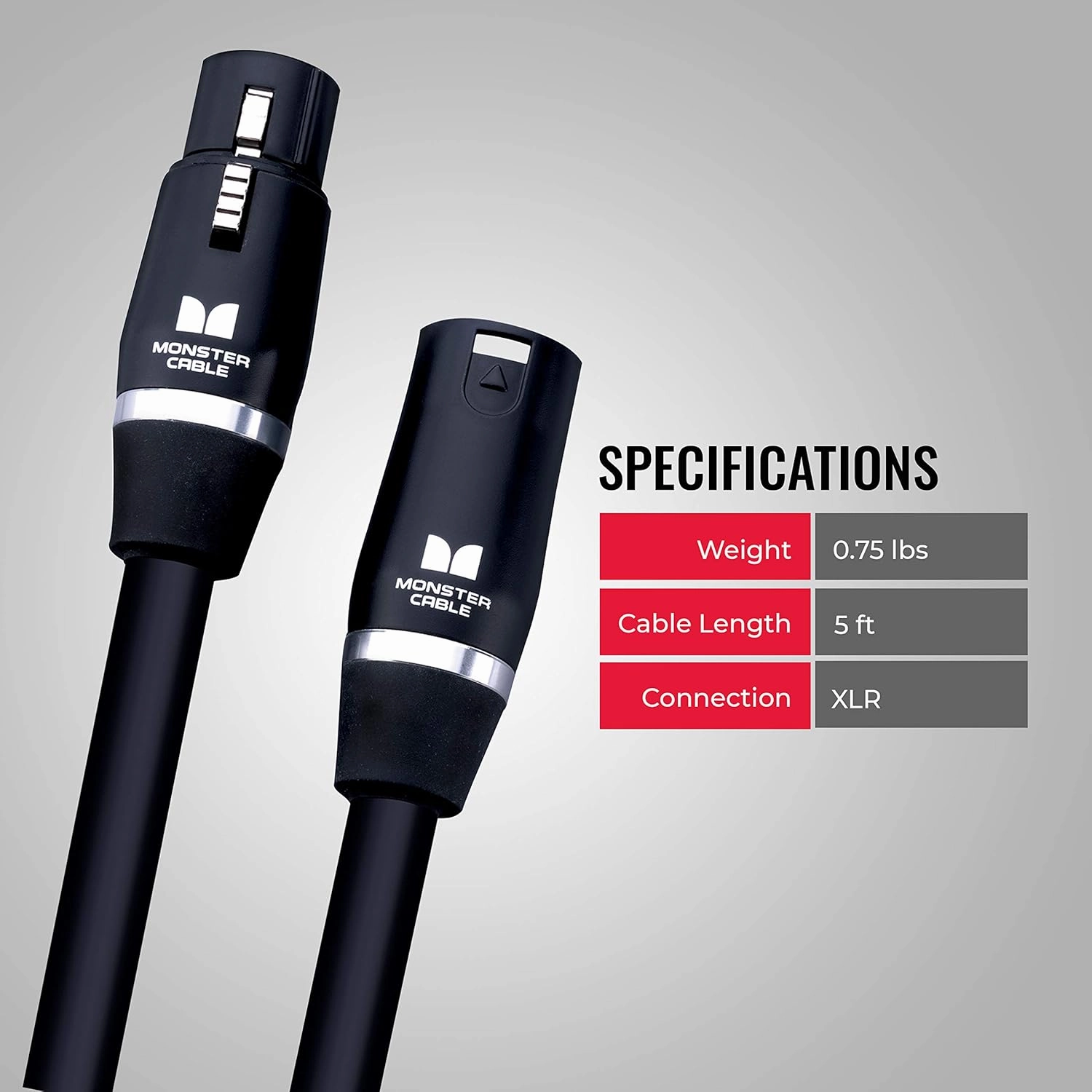 Monster Cable Prolink Studio Pro 2000 Microphone Cable. 5 Feet Mic Cable. Gold Contact XLR Cables. Multi-Guage Wire Networks XLR Microphone Cable.