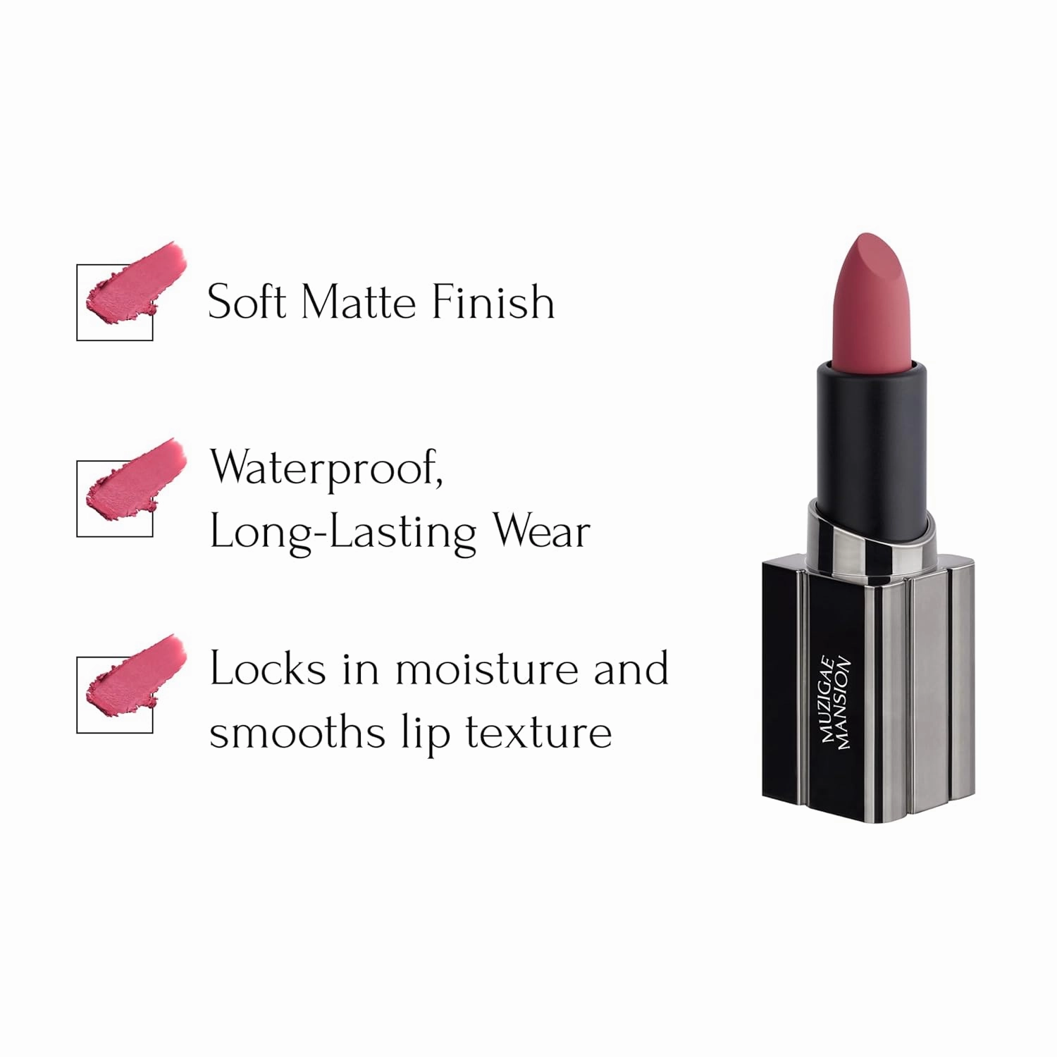 Moodwear Blur Lip Stick – Soft Blurring Tint, Long-Lasting Hydrating, Waterproof K-Beauty – MLBB & Bold Red Shades (Sleek Metallic Design) (Soft Matte Blurring Effect) (006 RUFFLE)